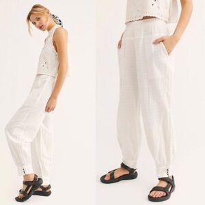 Free People Check It Out Pants In Ivory Size Small
